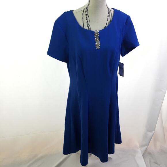 Alyx Fit and Flare Dress Cobalt Blue 8 - Picture 13 of 13